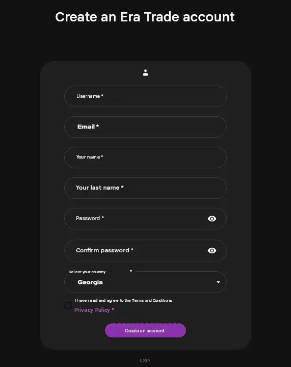 Registration in Era Trade